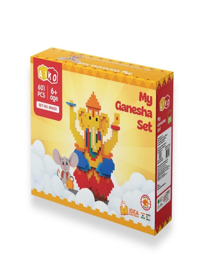AIKO My Ganesha 601-Piece Building Blocks Set | Festive DIY Ganesha Idol Kit for Kids & Family | Multi-Colour Construction Toy | STEM Learning & Creativity | Gift for Boys & Girls (6+ Years) - Image 4